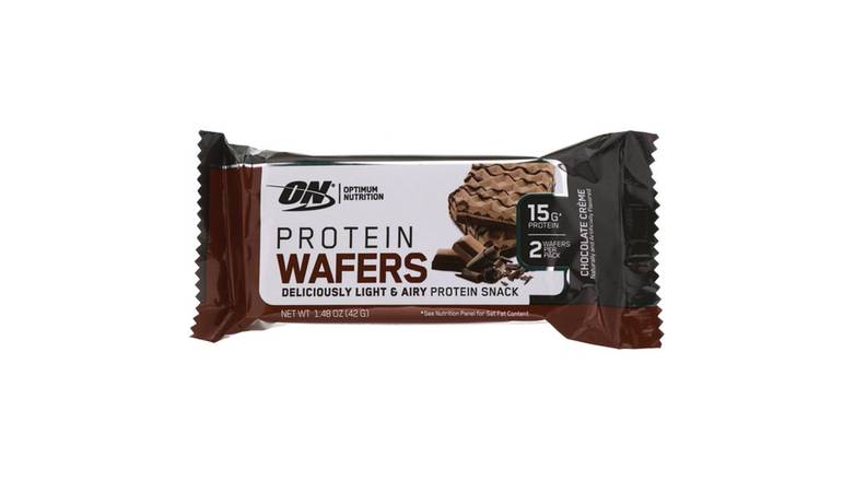 Order Optimum Nutrition Protein Wafers Chocolate Creme food online from Route 7 Food Mart store, Norwalk on bringmethat.com
