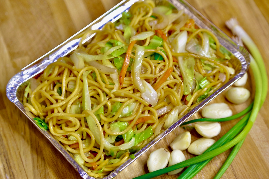 Order Veggie Stir-Fried Lo-mein Noodles food online from Hearty Teriyaki store, Newton on bringmethat.com