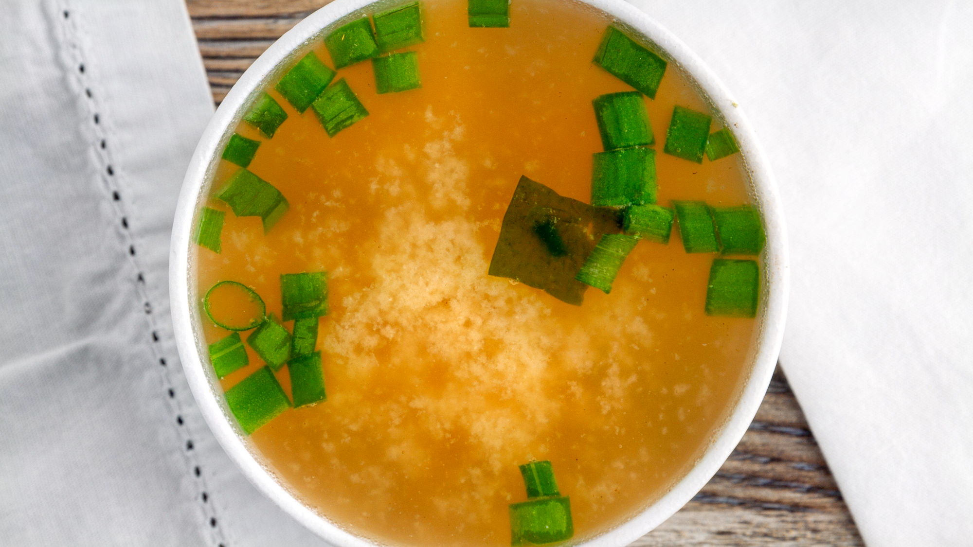 Order Miso Soup food online from Pokebowlz & Grill store, Ladera Ranch on bringmethat.com