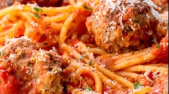Order Spaghetti Meatballs with Italian Marinara Sauce food online from Pacific Pourhouse store, Union City on bringmethat.com
