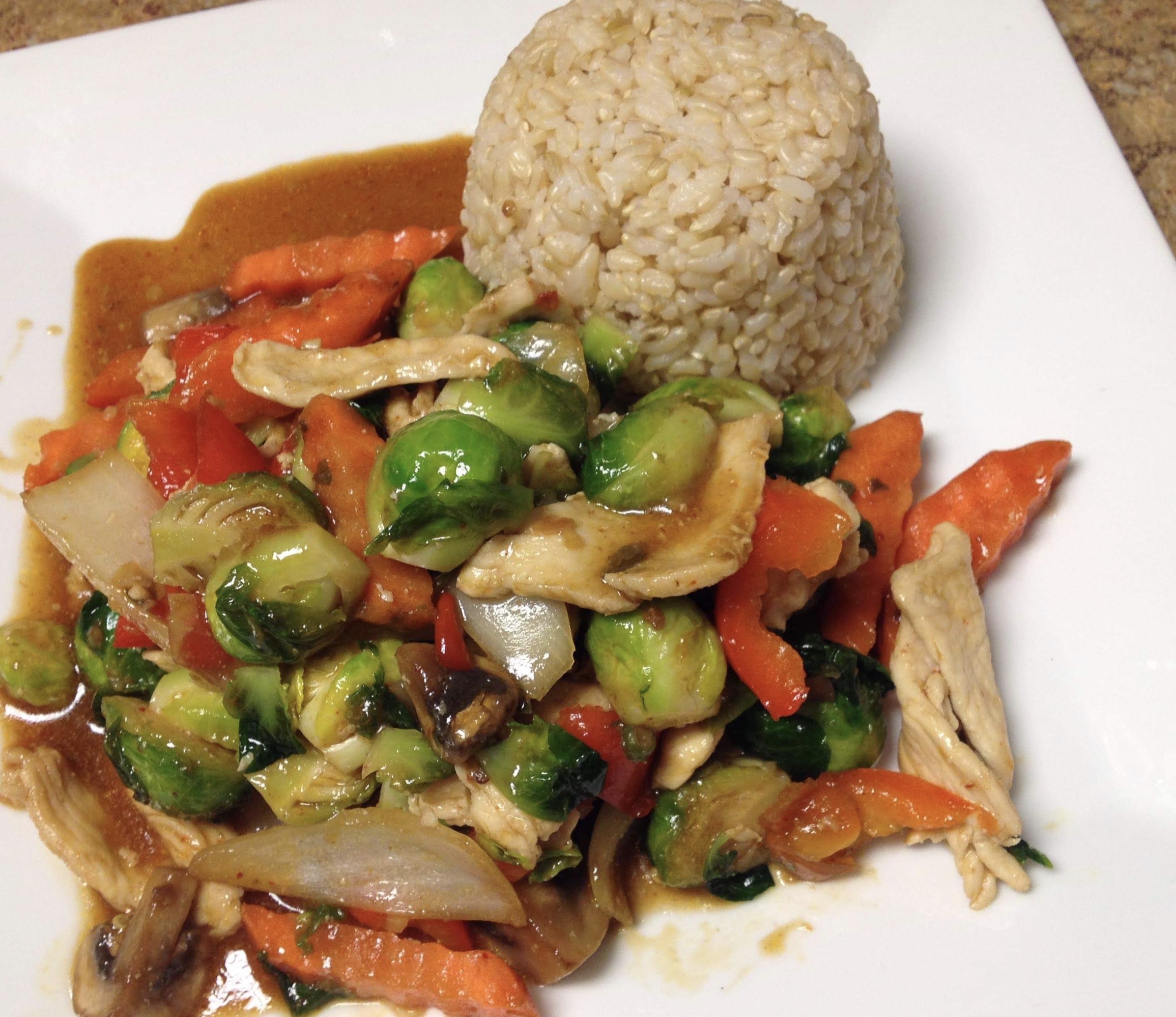 Order Spicy Brussels Sprout Dinner Combo food online from Brown Rice Thai Cuisine store, West Boylston on bringmethat.com
