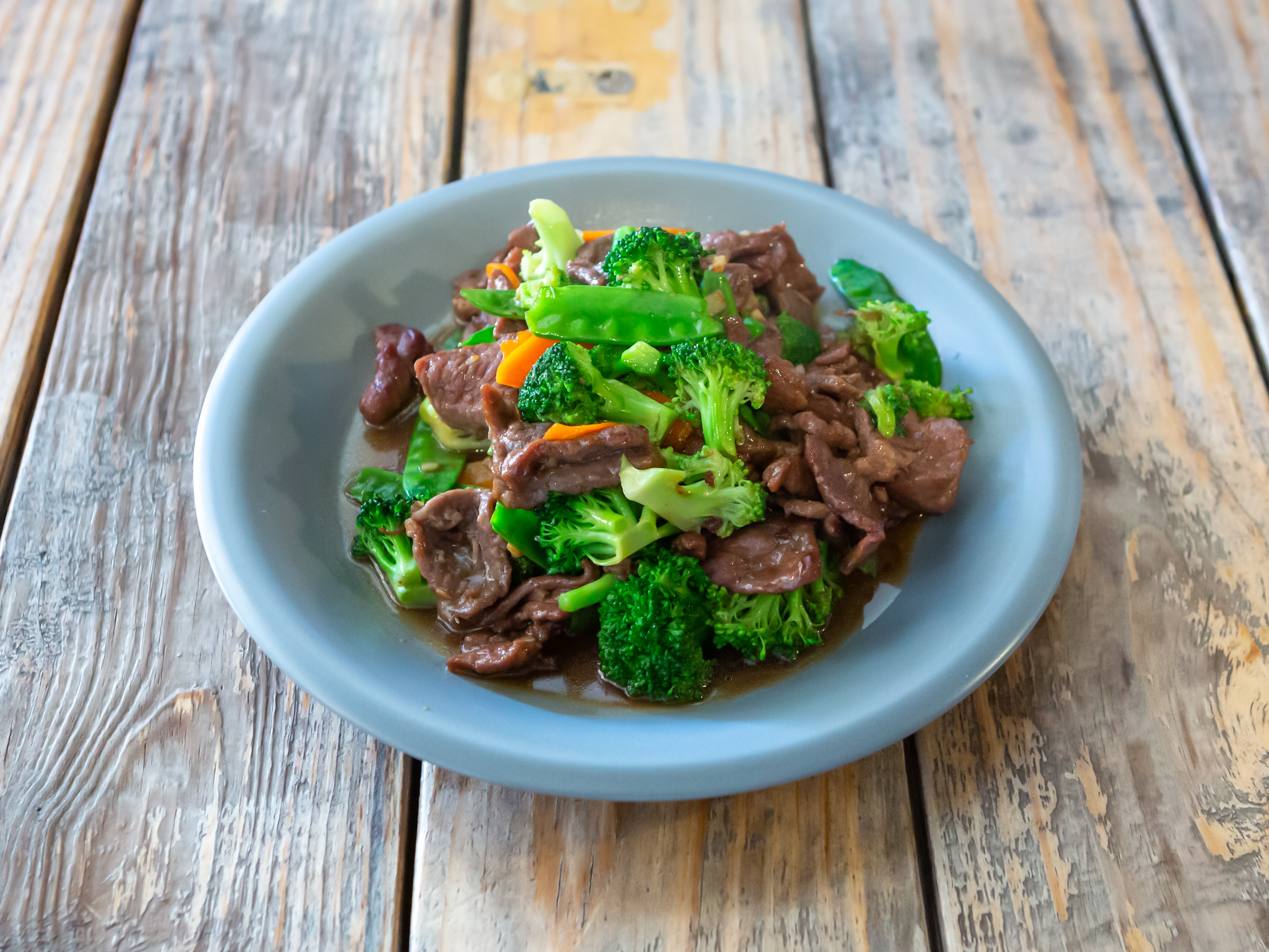 Order Beef Broccoli and Snow Pea food online from Secret Sauce Wok & Grill store, Carlsbad on bringmethat.com