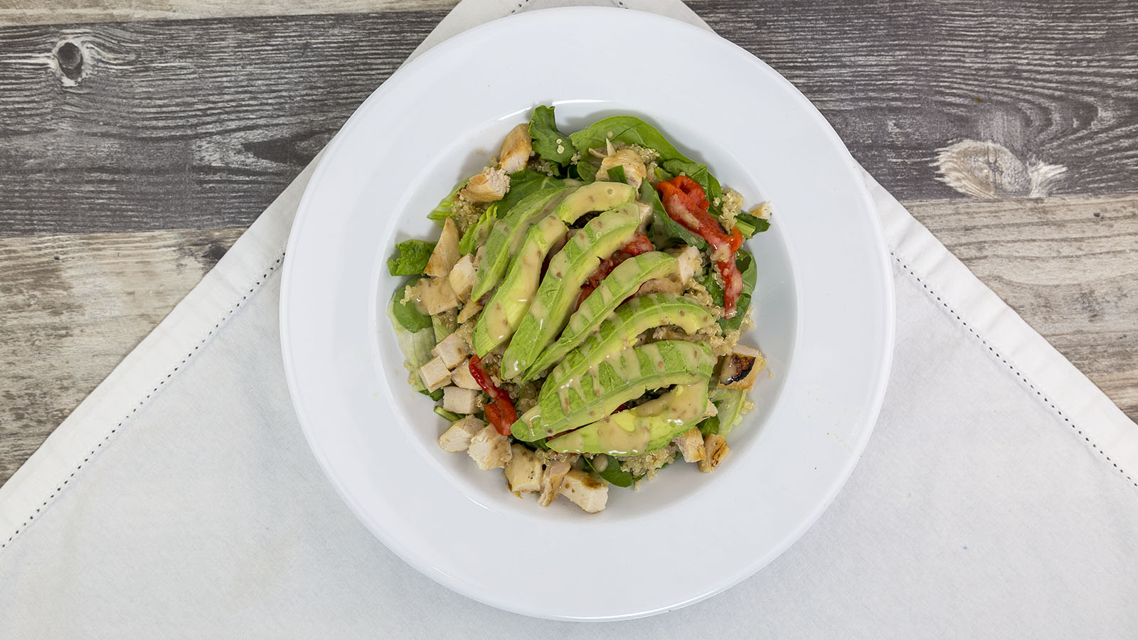 Order Chicken, Kale and Quinoa Salad food online from Muscle Maker Grill store, Houston on bringmethat.com