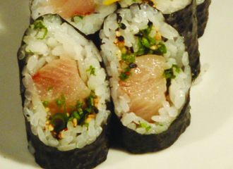 Order Yellow Tail Roll food online from Sushi Town store, Beaverton on bringmethat.com