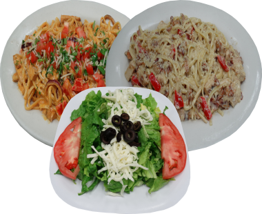Order # 6. Two pastas Of Your Choice, 1- Large Italian Salad Special food online from Di Marcos Pizza store, Santa Clarita on bringmethat.com