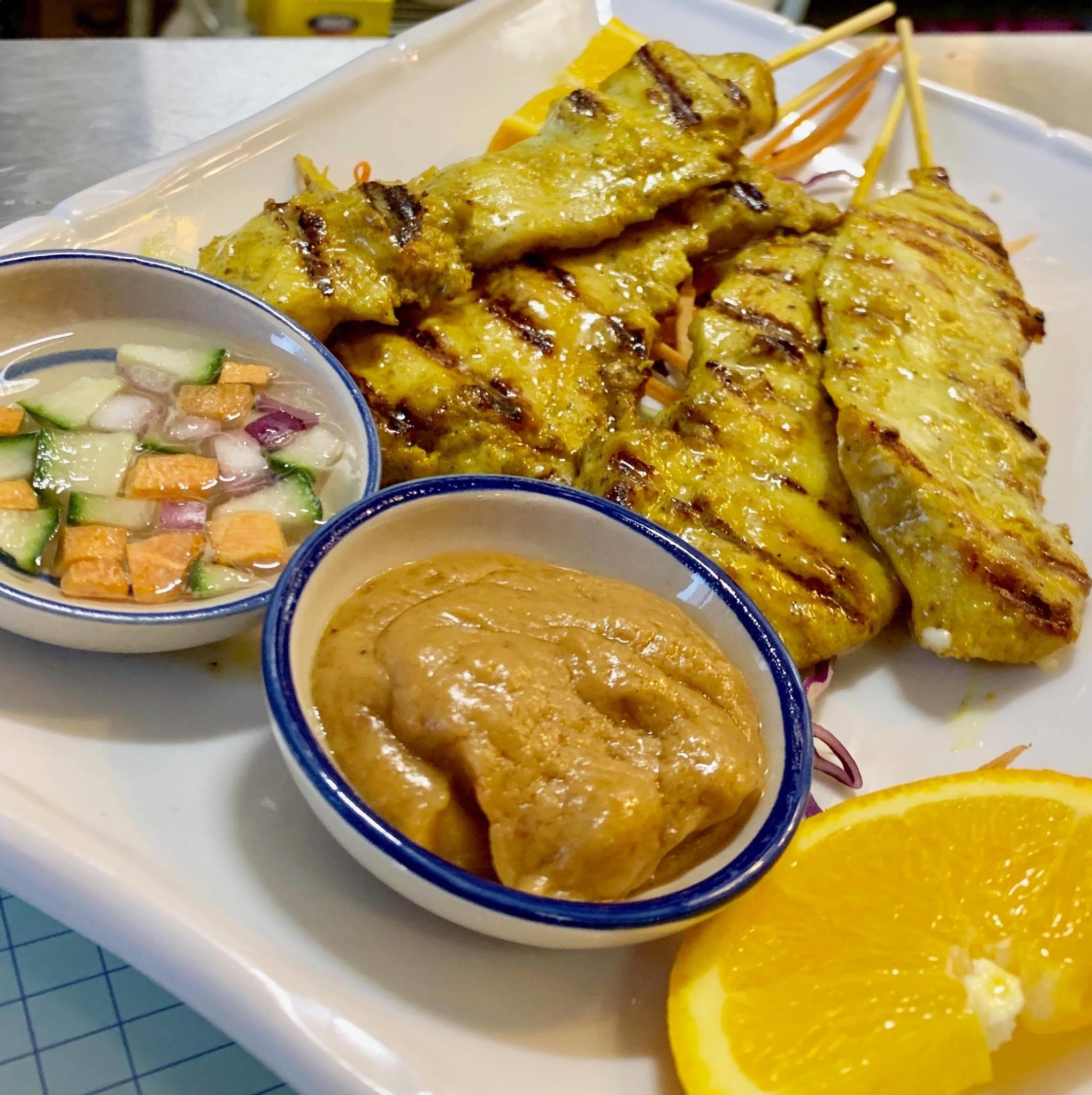 Order Chicken Satay food online from Thai Time store, Worcester on bringmethat.com