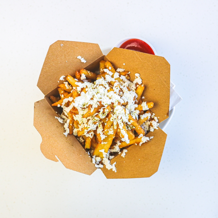 Order Feta Fries. food online from Olive Pit Grill store, Brea on bringmethat.com