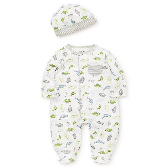 Order Little Me® Size 3M Dino Multicolor Footie and Hat Set food online from Bed Bath & Beyond store, Lancaster on bringmethat.com