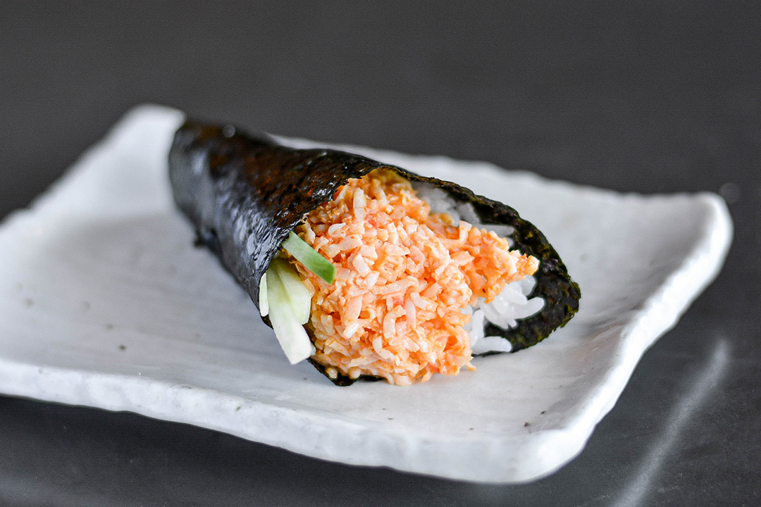 Order Spicy Krab Hand Roll food online from Sushi Lounge store, Poway on bringmethat.com