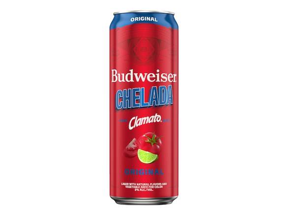 Order Budweiser Chelada with Clamato - 25oz Can food online from Shell Beach Liquor & Deli store, Pismo Beach on bringmethat.com