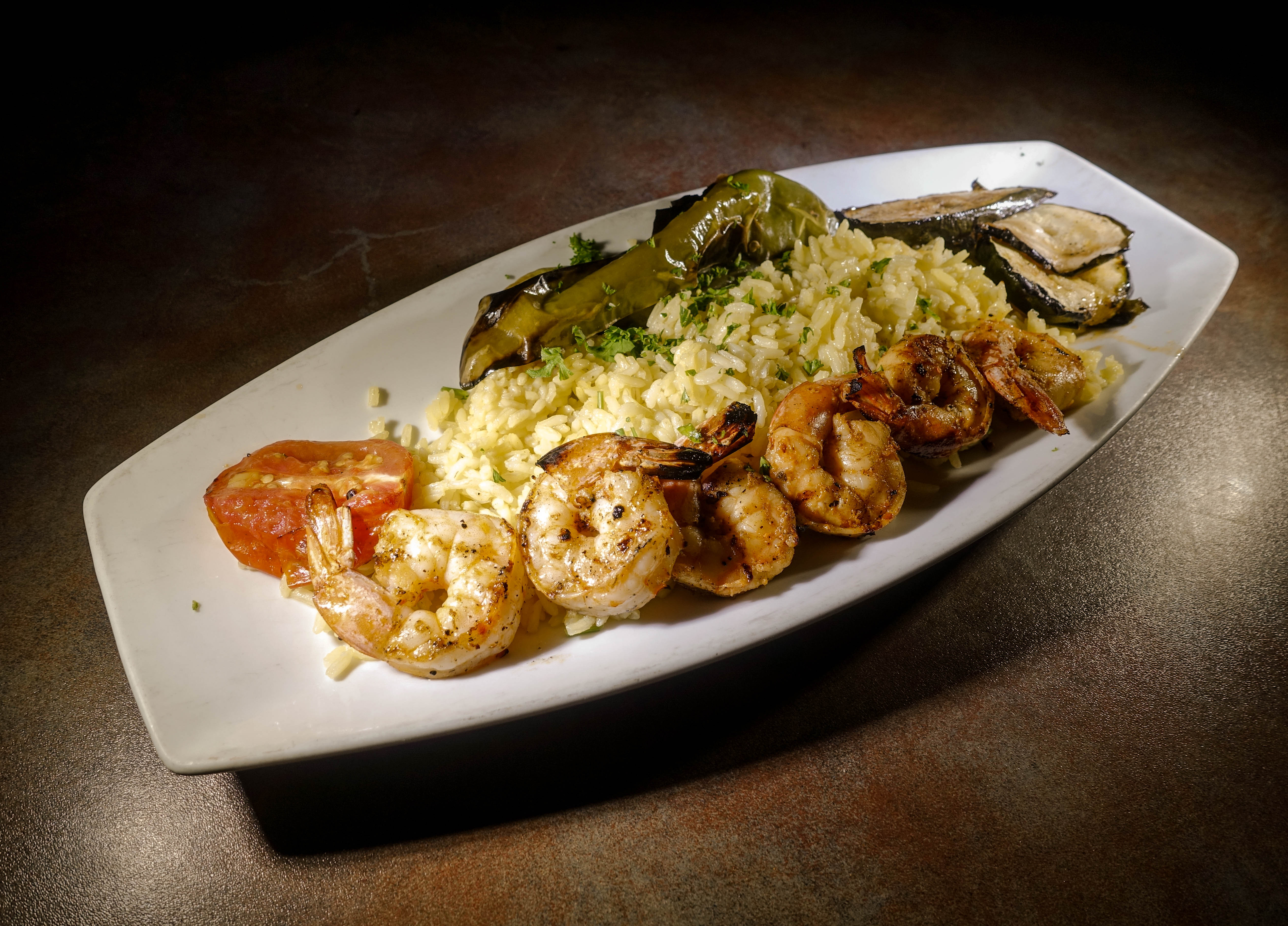 Order Shrimp Kabob food online from The Grill House store, La Verne on bringmethat.com