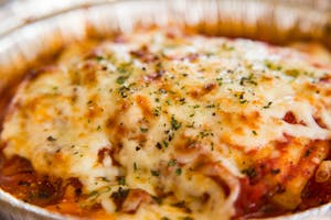 Order Baked Meat Lasagna food online from Massino's Pizzeria store, Aurora on bringmethat.com