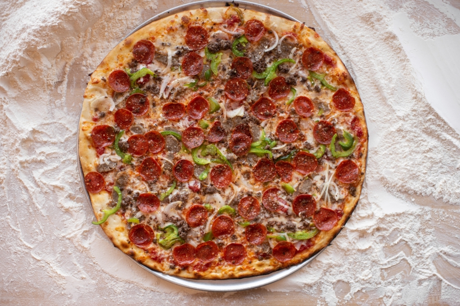 Order 18" Supreme food online from The Upper Crust Pizzeria store, Brookline on bringmethat.com