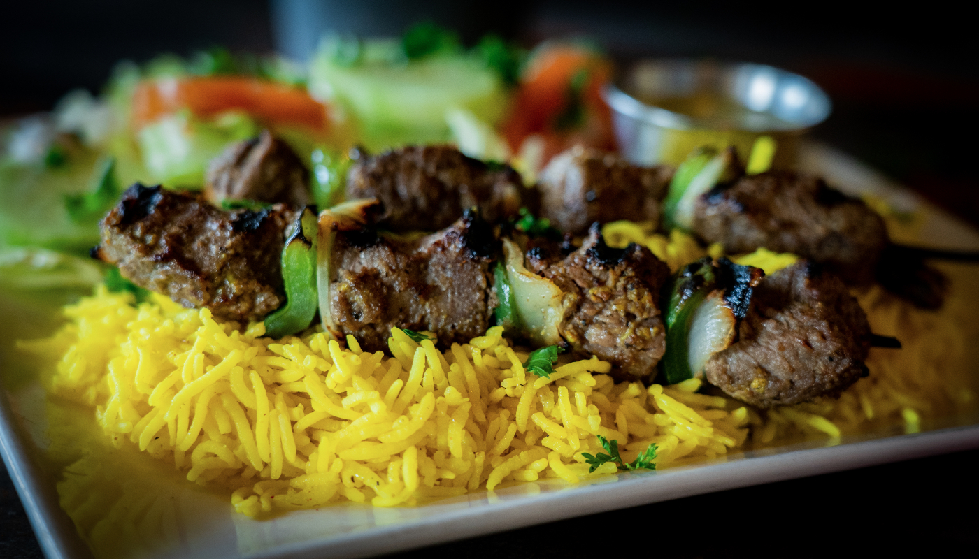 Order Beef Kabob food online from Nikoz Fusion Grill A Mediter-Asian Cuisine store, Sugar Land on bringmethat.com