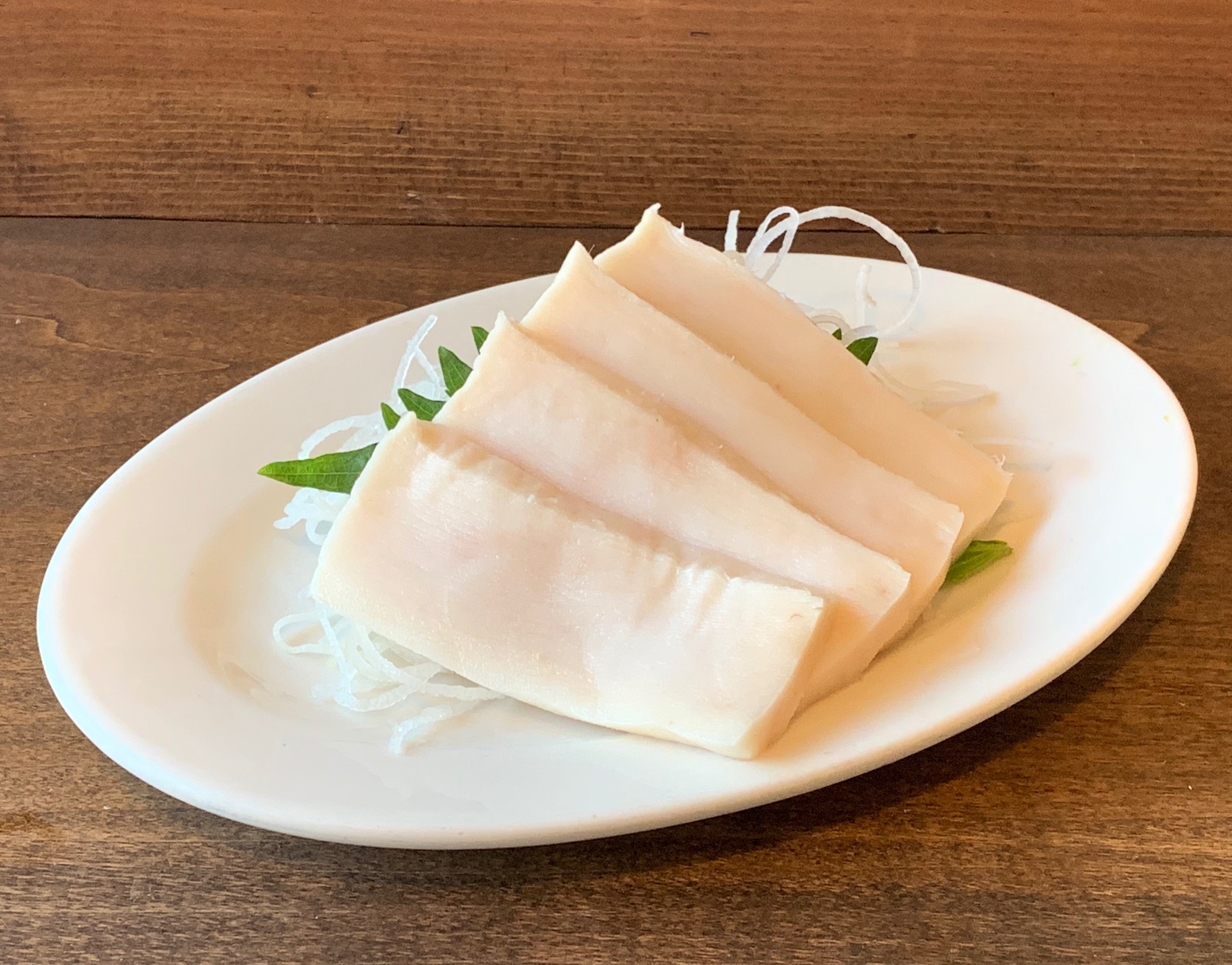 Order 4pc Sashimi - Escolar food online from Minato Sushi store, Lake Forest on bringmethat.com