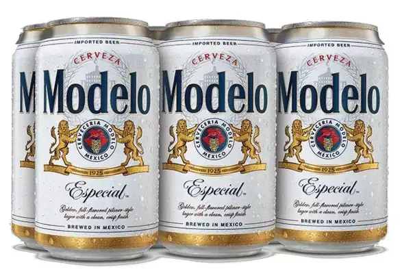 Order Modelo Especial, 6pk-12oz can beer (4.4% ABV) food online from Luckys Liquor store, Los Angeles on bringmethat.com