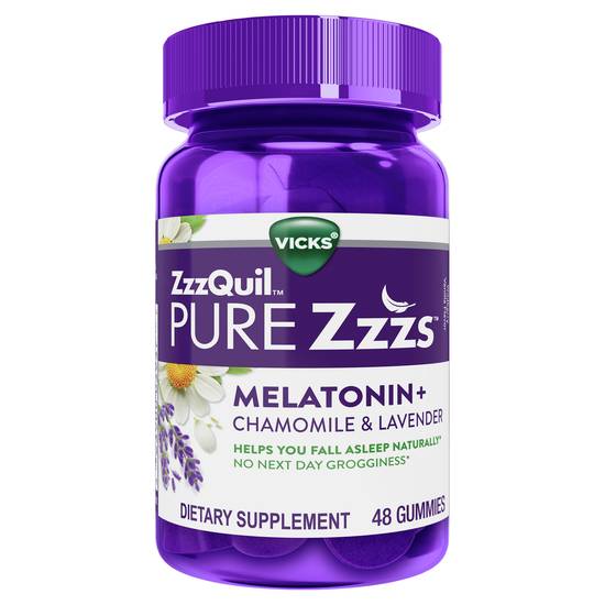 Order Pure Zzzs Melatonin Sleep Aid Gummies Wildberry Vanilla (48 ct) food online from Rite Aid store, MILFORD on bringmethat.com