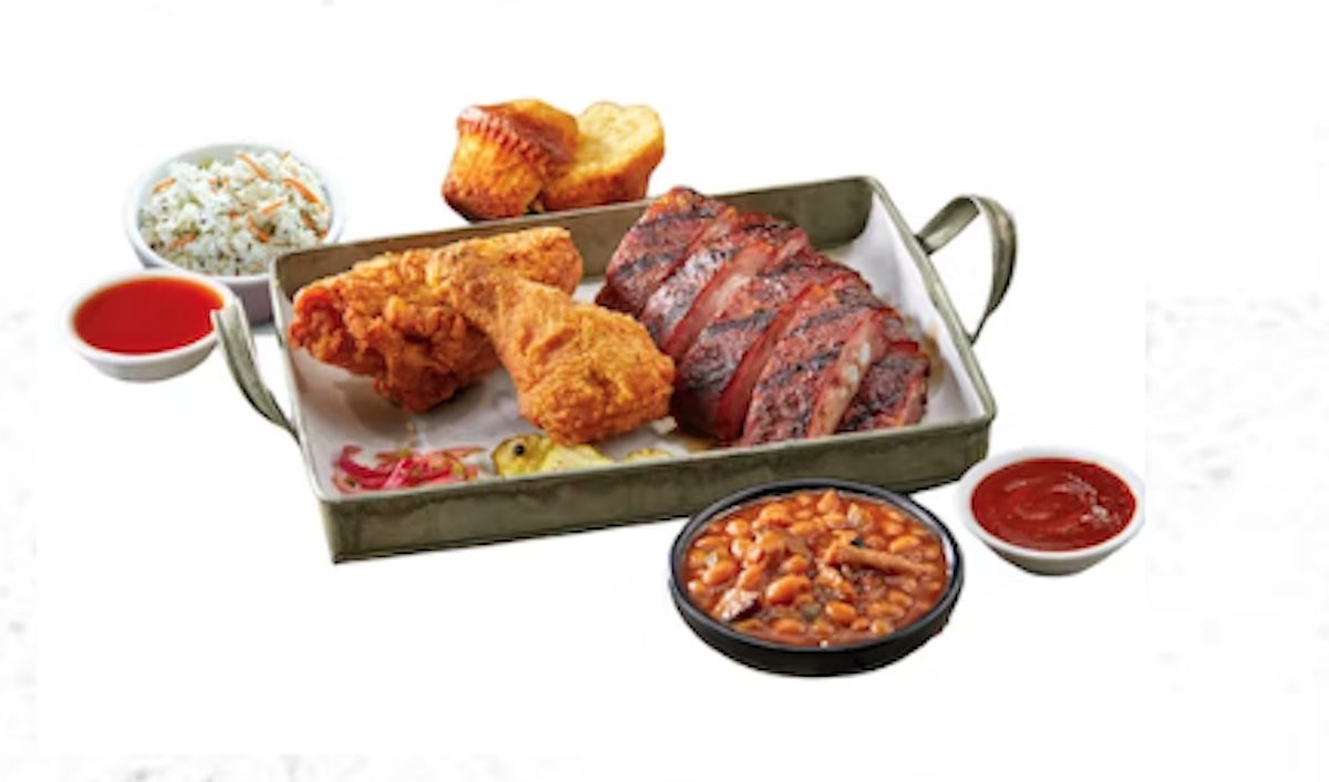 Order Iris’ Fried Chicken -N- Meat Combo food online from Famous dave's store, Riverside on bringmethat.com
