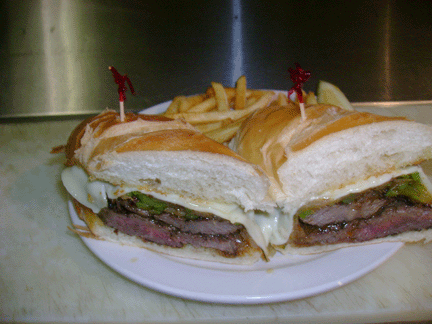 Order 10oz Philadelphia Style Cheese steak Sandwich food online from Main Street Grill store, Muncy on bringmethat.com