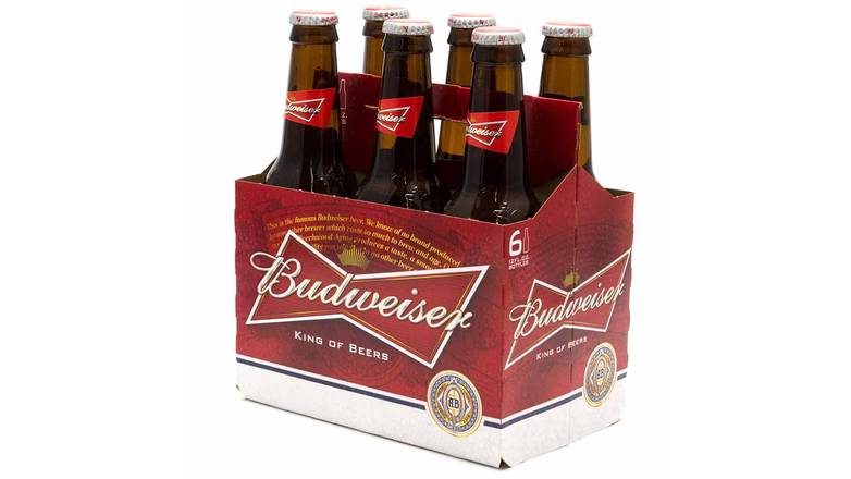 Order Budweiser Beer Bottle - Pack Of 6 food online from Waldi Discount Liquor store, Ansonia on bringmethat.com