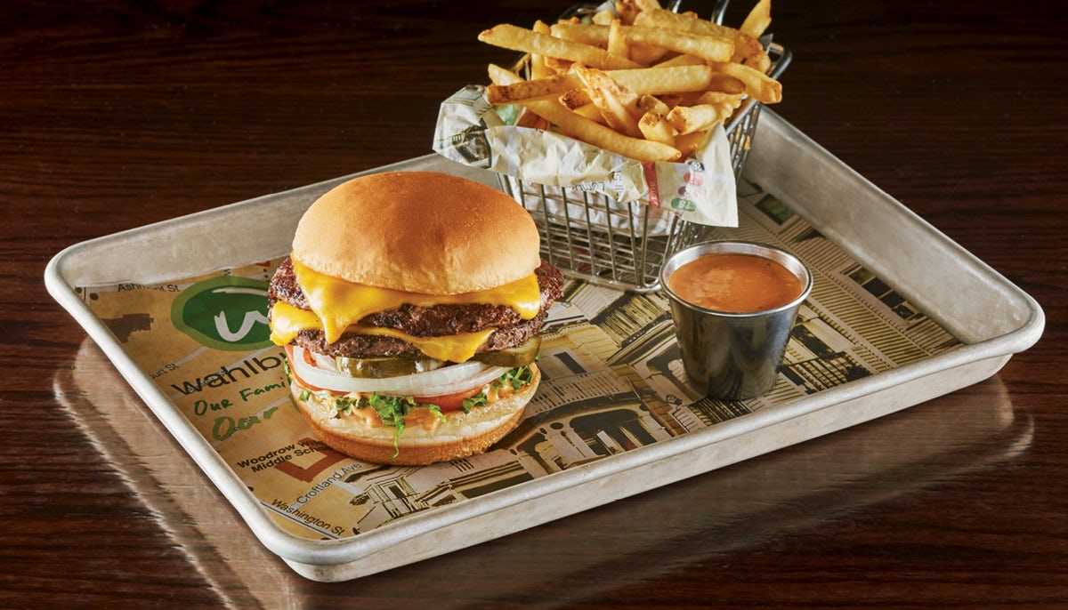 Order THE DOUBLE DECKER food online from Wahlburgers store, Olathe on bringmethat.com
