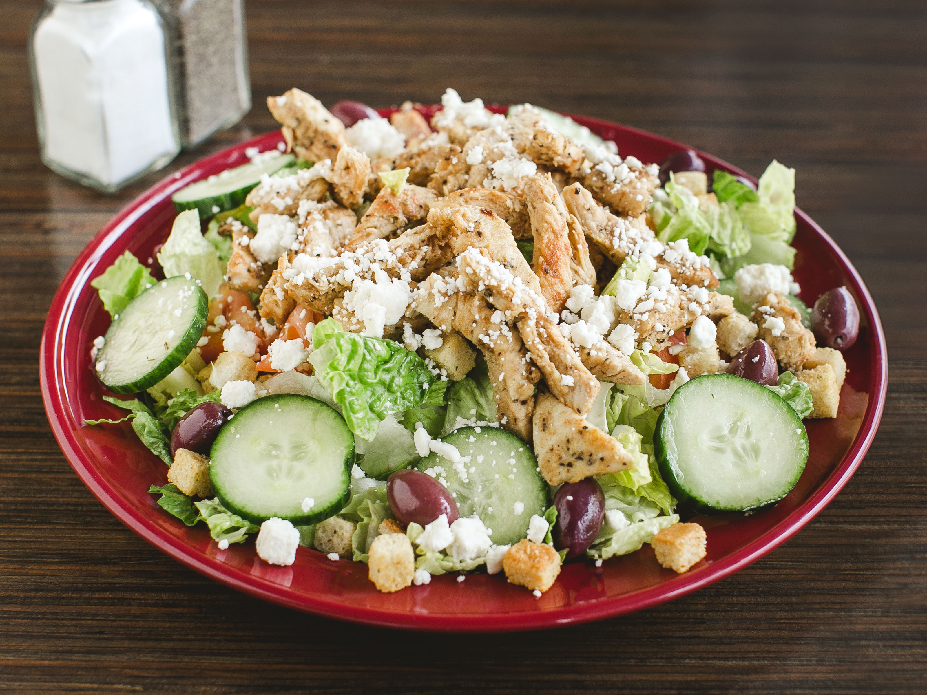 Order 8. Mediterranean Grilled Chicken Salad food online from Jersey Bagels And Subs store, Dayton on bringmethat.com