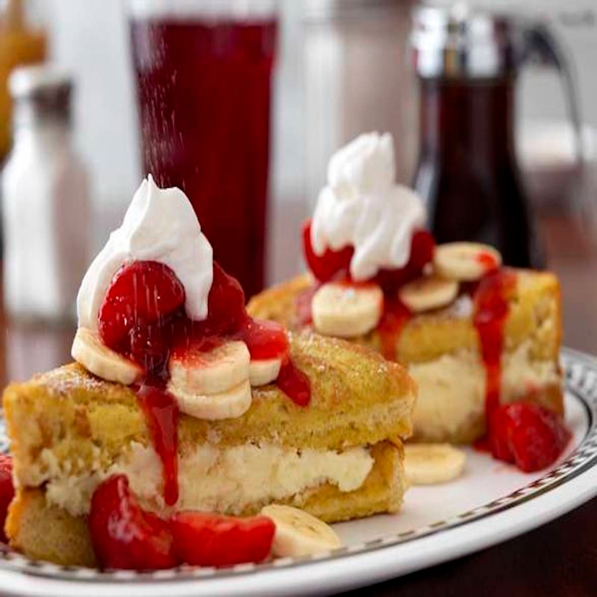 Order Stuffed Cheesecake French Toast food online from Deluxe Diner store, Chicago on bringmethat.com