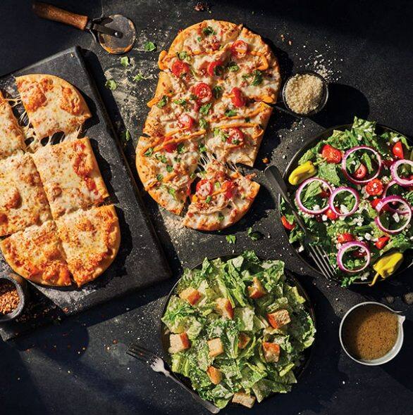 Order 2 Flatbread Pizza Family Feast food online from Panera store, Plano on bringmethat.com
