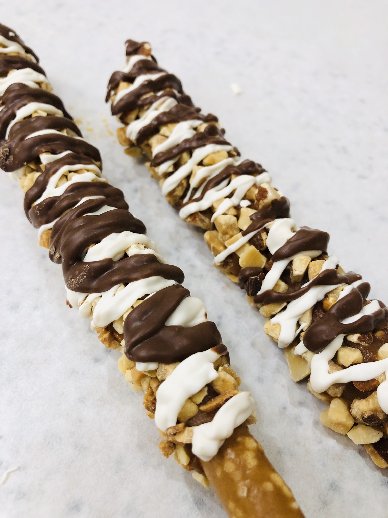Order Almond and Peanut Pretzels Rods food online from Rocky Mountain Chocolate Factory store, Brea on bringmethat.com