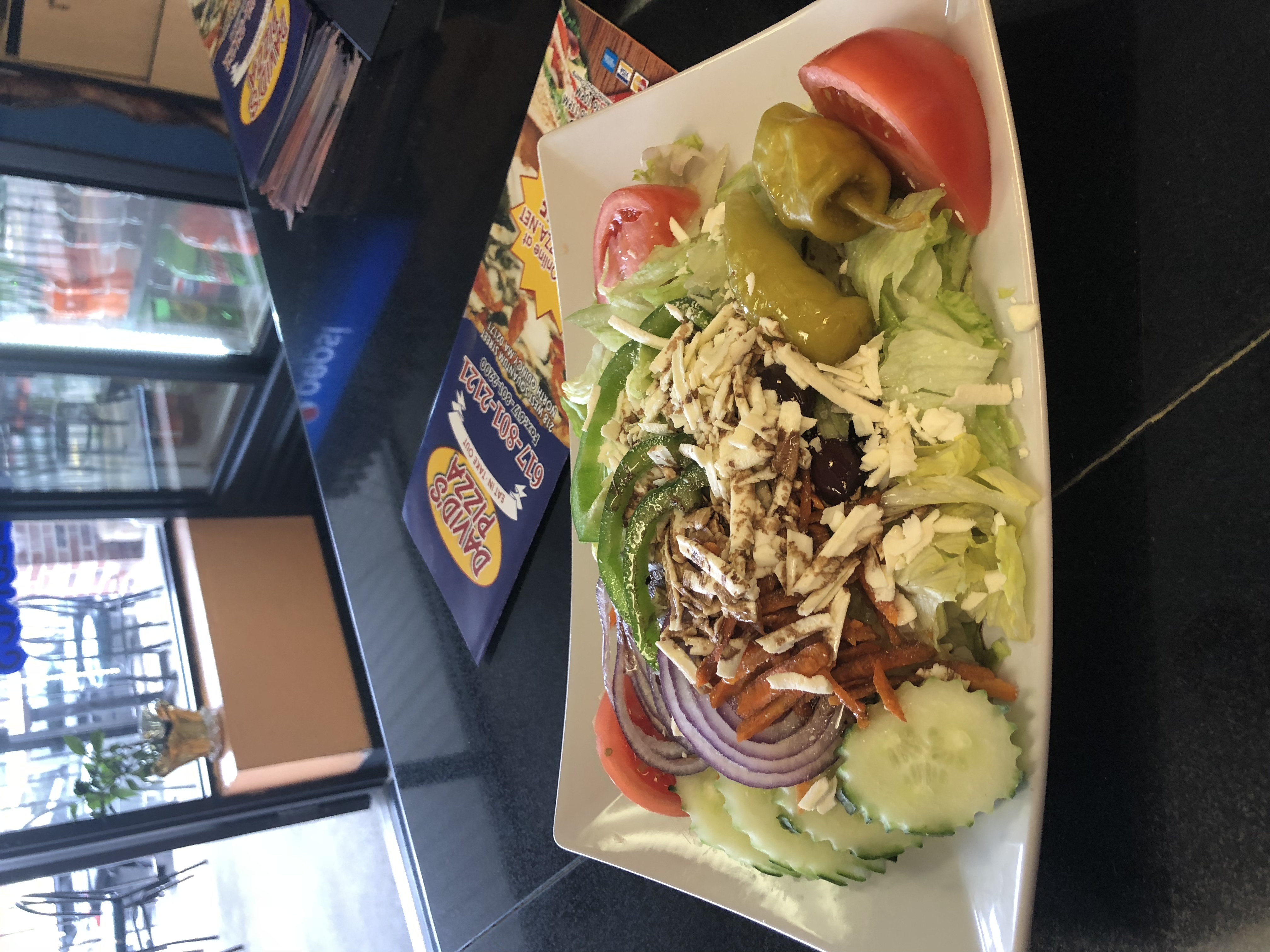 Order Greek Salad food online from Davids Pizza store, Quincy on bringmethat.com