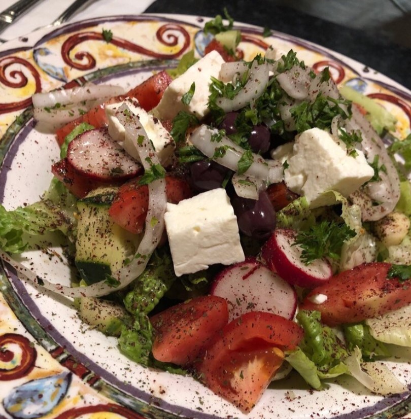Order Greek Salad food online from Sahara Grill store, Philadelphia on bringmethat.com