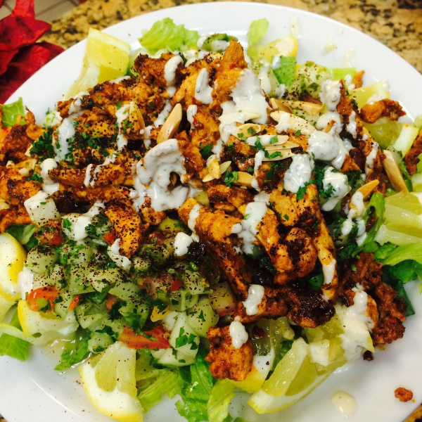 Order Shawarma Salad food online from Petra Middle Eastern Cuisine store, Livermore on bringmethat.com
