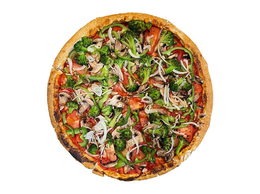 Order Veggie Pizza With No Cheese food online from Land of Pizza Inc store, South Boston on bringmethat.com