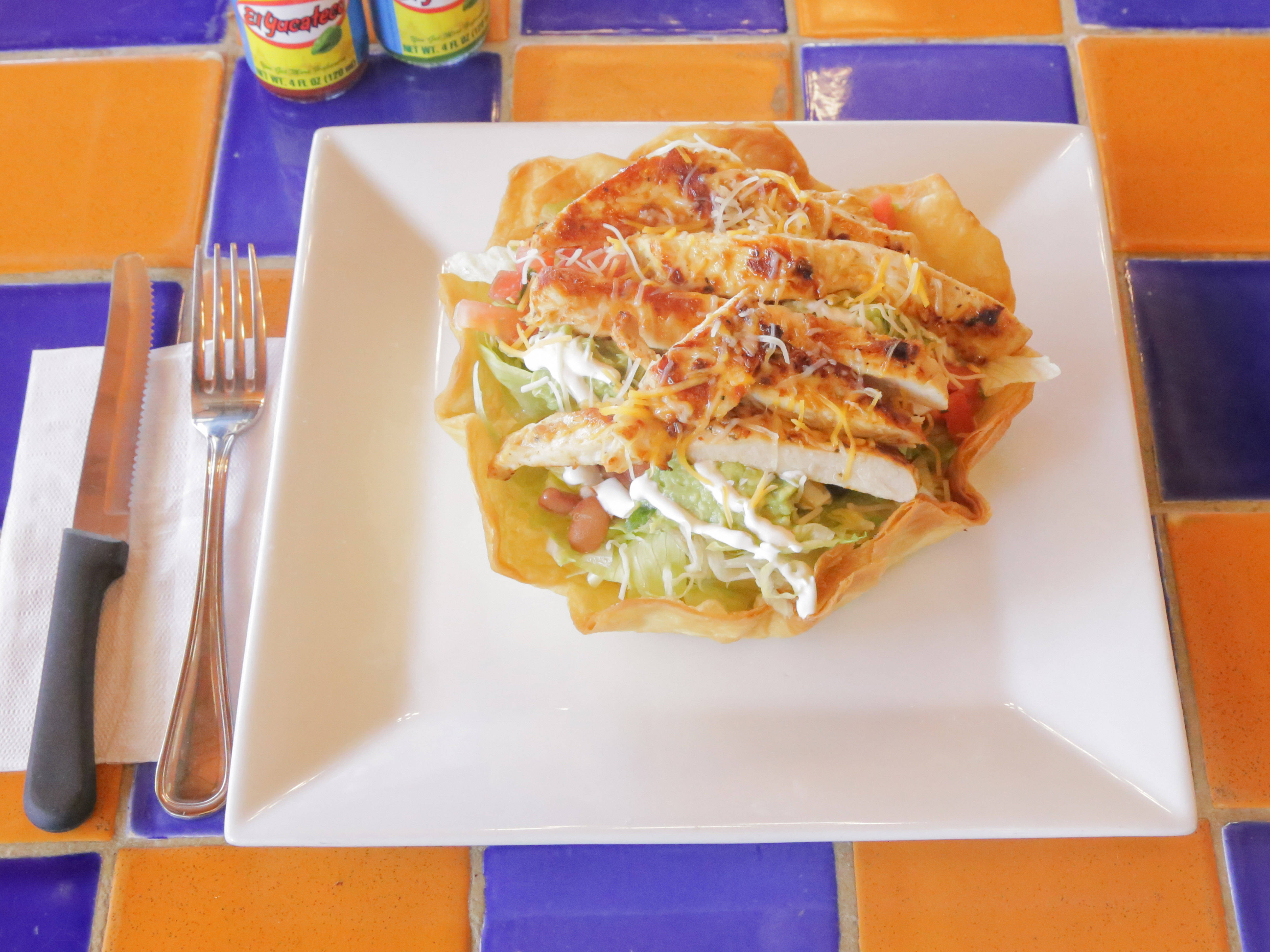 Order Chicken Taco Salad  food online from Maya Sol store, Somerville on bringmethat.com