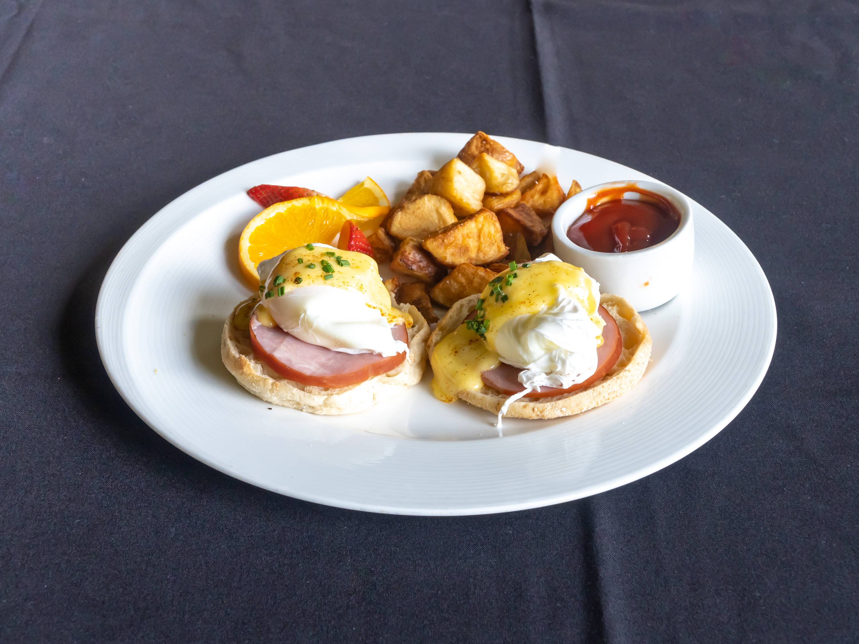 Order Eggs Benedict food online from Red Restaurant & Bar store, City of Industry on bringmethat.com