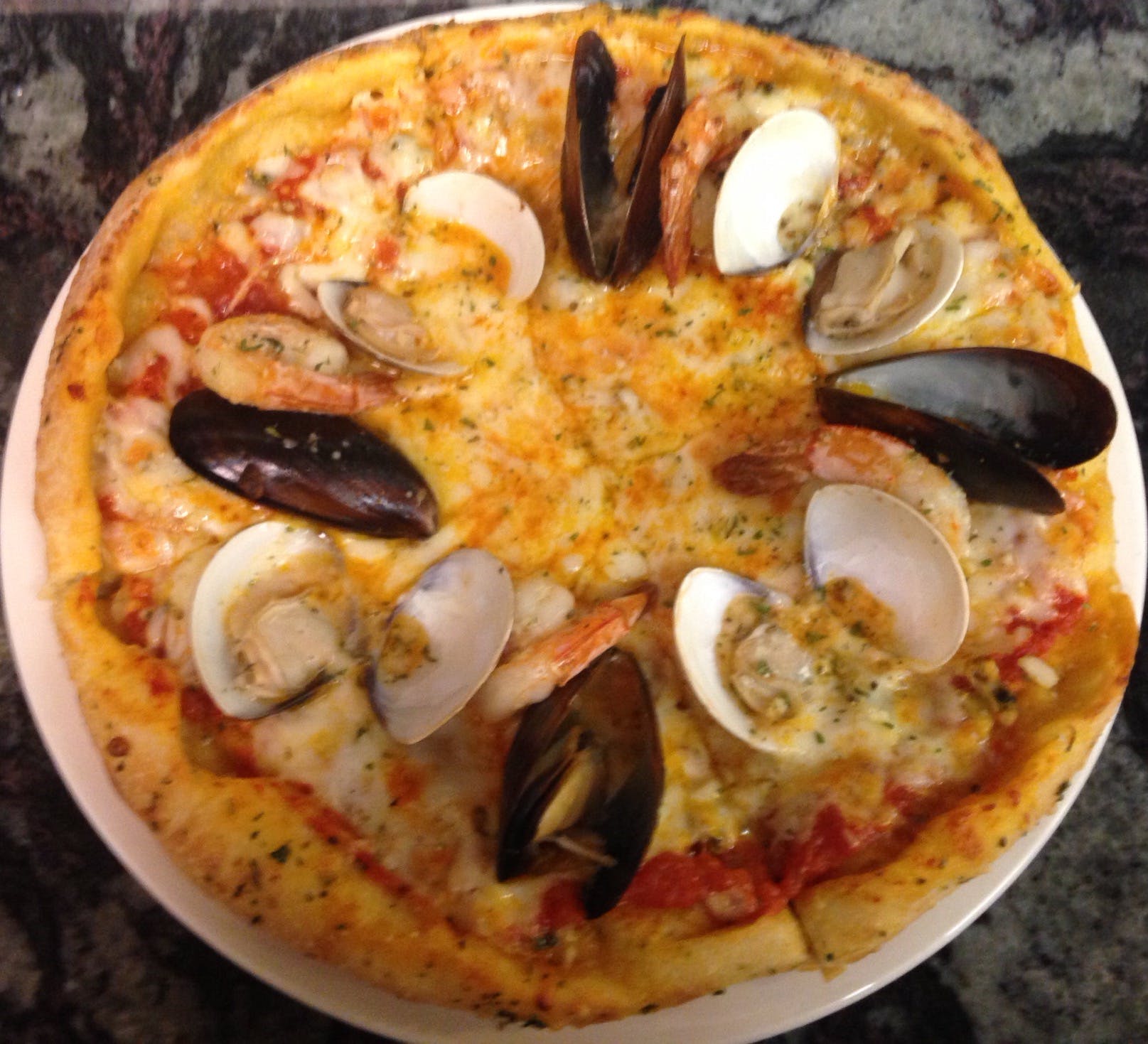 Order Seafood Pizza - Small 10'' food online from Mamma Lucrezia Italian Restaurant store, Bellefonte on bringmethat.com