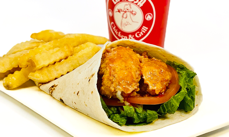 Order 6. Buffalo Wrap Combo food online from La Rosa Chicken & Grill store, Princeton on bringmethat.com