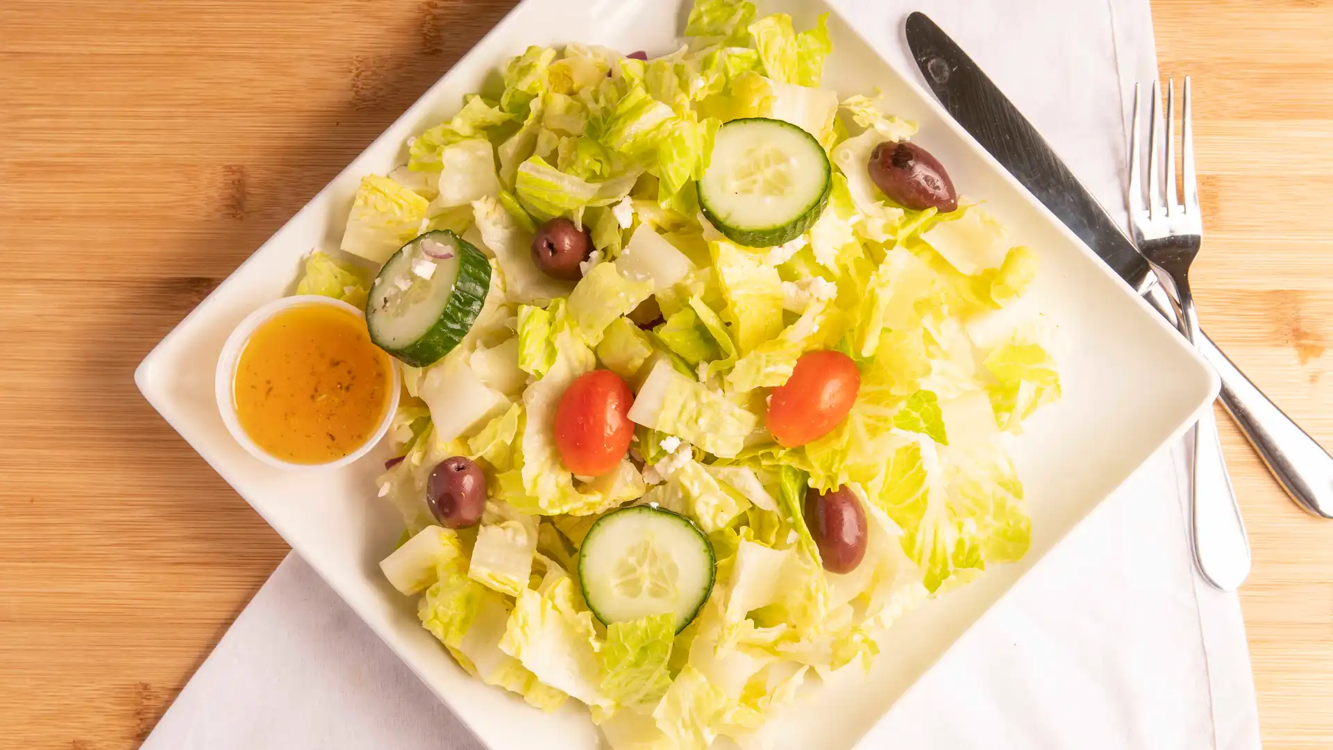 Order Greek Salad food online from Fresh Med store, Washington on bringmethat.com