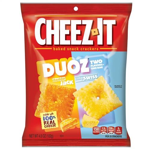 Order Kelloggs Cheez It Duoz Cheddar Jack And Baby Swiss food online from Exxon Food Mart store, Port Huron on bringmethat.com