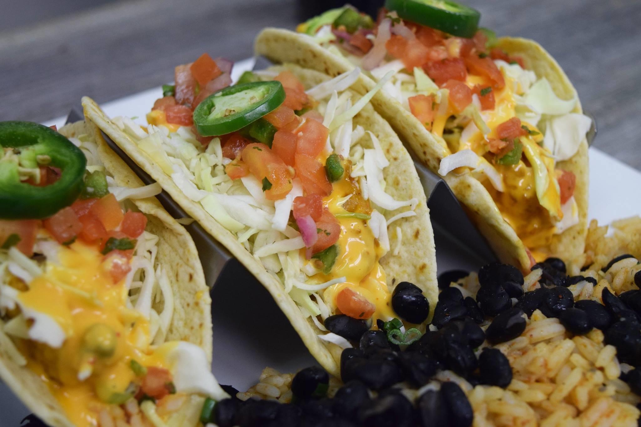 Order Shrimp Tacos (soft shell) food online from Saints Pub + Patio store, Independence on bringmethat.com