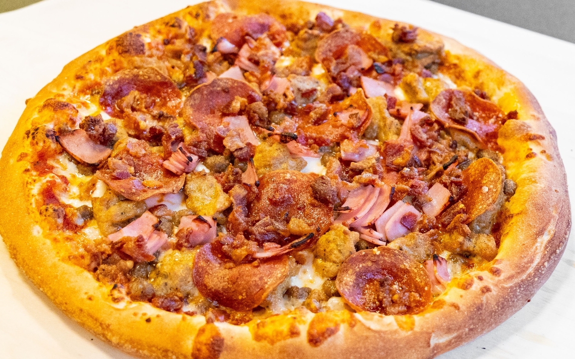 Order 18" X-Large Meat and Greet 3PO food online from Holy Pie Pizzeria store, Garden City on bringmethat.com