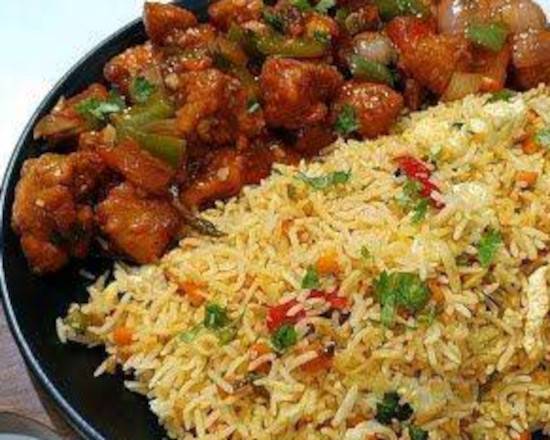 Order Fried Rice With Jalapeño Chicken food online from Olive Mediterranean store, Claymont on bringmethat.com
