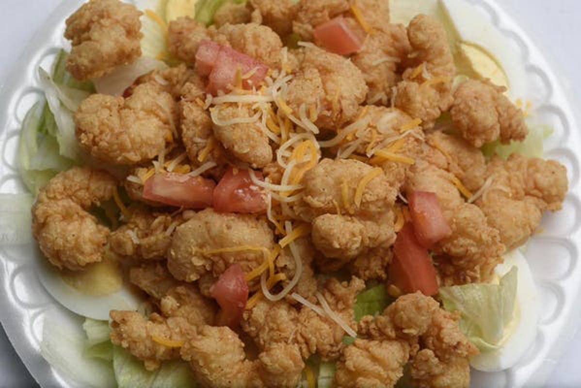 Order 16. Fried Shrimp Salad food online from Highway 90 Fried Chicken store, Jefferson on bringmethat.com