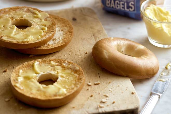 Order Bagels toasted with Butter  food online from Nick Bagel And Espresso store, Fullerton on bringmethat.com