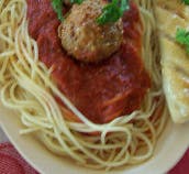 Order Small Spaghetti with Meatball food online from Massino's Pizzeria store, Aurora on bringmethat.com