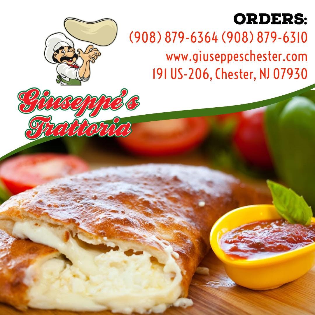 Order Cheese Calzone - Calzone food online from Giuseppes Trattoria store, Chester on bringmethat.com