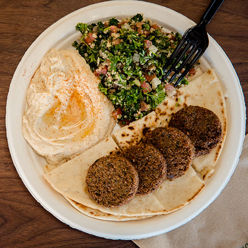 Order Falafel Platter food online from Ghassan Restaurant store, Greensboro on bringmethat.com