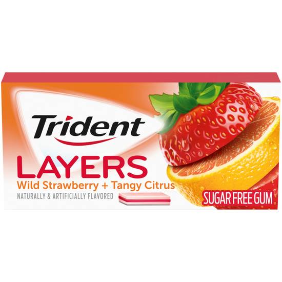 Order Trident Layers Wild Strawberry & Tangy Citrus Sugar Free Gum, 14 CT food online from Cvs store, MONTEZUMA on bringmethat.com