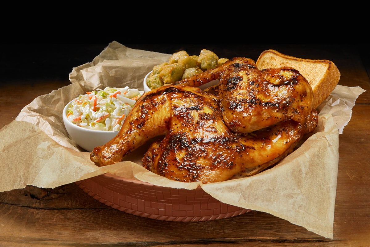 Order SMOKED HALF CHICKEN PLATE food online from Shanes Rib Shack store, Athens on bringmethat.com