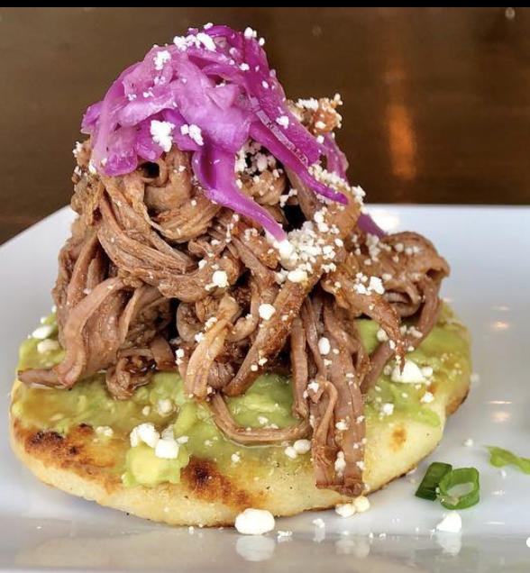 Order Arepa Shredded Beef food online from The Daily Harvest Cafe store, Newhall on bringmethat.com